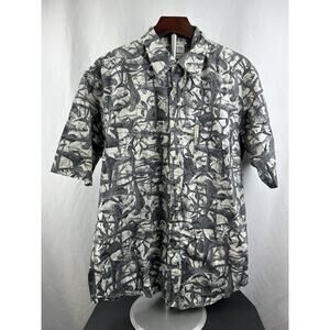 Columbia Sportswear Men’s Fish Print Short Sleeve Casual Shirt Size Medium
